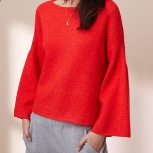 LOFT Lou & Gray Rib Trim Bell Sleeve Sweater